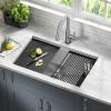 imageDELTA FAUCET Rivet 30Inch Workstation Kitchen Sink Undermount 16 Gauge Stainless Steel Single Bowl with WorkFlow Ledge and Chefs Kit of 6 Accessories 95B93130SSSStainless Steel