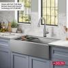 imageDELTA FAUCET Rivet 36inch Workstation Farmhouse Apron Front Kitchen Sink Undermount 16 Gauge Stainless Steel Single Bowl with WorkFlow Ledge and Kit of 5 Accessories 95C903136SSS