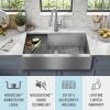 imageDELTA FAUCET Rivet 36inch Workstation Farmhouse Apron Front Kitchen Sink Undermount 16 Gauge Stainless Steel Single Bowl with WorkFlow Ledge and Kit of 5 Accessories 95C903136SSS