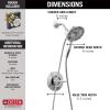 imageDelta Faucet Arvo 14 Series SingleHandle Shower Faucet Shower Trim Kit with 4Spray In2ition 2in1 Dual Hand Held Shower Head with Hose Matte Black 142840BLI Valve IncludedChrome