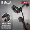 imageDelta Faucet Arvo 14 Series SingleHandle Shower Faucet Shower Trim Kit with 4Spray In2ition 2in1 Dual Hand Held Shower Head with Hose Matte Black 142840BLI Valve IncludedMatte Black