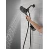 imageDelta Faucet Arvo 14 Series SingleHandle Shower Faucet Shower Trim Kit with 4Spray In2ition 2in1 Dual Hand Held Shower Head with Hose Matte Black 142840BLI Valve IncludedMatte Black