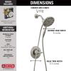 imageDelta Faucet Arvo 14 Series SingleHandle Shower Faucet Shower Trim Kit with 4Spray In2ition 2in1 Dual Hand Held Shower Head with Hose Matte Black 142840BLI Valve IncludedSpotShield Stainless
