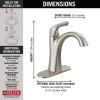 imageDelta Faucet Arvo Matte Black Bathroom Faucet Single Hole Bathroom Faucet Black Single Handle Bathroom Faucet Bathroom Sink Faucet Drain Assembly Included Matte Black 15840LFBLSpotshield Brushed Nickel