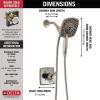 imageDelta Faucet Ashlyn 17 Series DualFunction Shower Trim Kit with 2Spray TouchClean In2ition 2in1 Hand Held Shower Head with Hose Matte Black T17264BLI Valve Not IncludedStainless