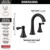 imageDelta Faucet Esato Widespread Bathroom Faucet Brushed Nickel Bathroom Faucet 3 Hole Bathroom Sink Faucet Drain Assembly SpotShield Brushed Nickel 35897LFSPMatte Black