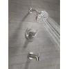 imageDelta Faucet Nicoli 14 Series SingleHandle Tub and Shower Trim Kit Shower Faucet with 5Spray H2Okinetic Shower Head Champagne Bronze 144749CZ Shower Valve IncludedStainless