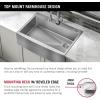 imageDelta Lenta 30inch Retrofit Farmhouse Apron Front 16 Gauge Stainless Steel Single Bowl Kitchen Sink for UndermountDropIn Installation with Accessories 95J132T30SSS