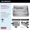 imageDelta Lenta 30inch Retrofit Farmhouse Apron Front 16 Gauge Stainless Steel Single Bowl Kitchen Sink for UndermountDropIn Installation with Accessories 95J132T30SSS