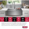imageDelta Lenta 30inch Retrofit Farmhouse Apron Front 16 Gauge Stainless Steel Single Bowl Kitchen Sink for UndermountDropIn Installation with Accessories 95J132T30SSS