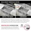 imageDelta Lenta 33inch Retrofit Farmhouse Apron Front 16 Gauge Stainless Steel Single Bowl Kitchen Sink for UndermountDropIn Installation with Accessories 95J132T33SSS