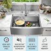 imageDelta Lenta 33inch Retrofit Farmhouse Apron Front 16 Gauge Stainless Steel Single Bowl Kitchen Sink for UndermountDropIn Installation with Accessories 95J132T33SSS