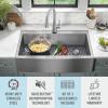 imageDelta Lenta 36inch Retrofit Farmhouse Apron Front 16 Gauge Stainless Steel Single Bowl Kitchen Sink for UndermountDropIn Installation with Accessories 95J132T36SSS