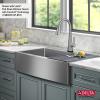 imageDelta Lenta 36inch Retrofit Farmhouse Apron Front 16 Gauge Stainless Steel Single Bowl Kitchen Sink for UndermountDropIn Installation with Accessories 95J132T36SSS