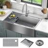 imageDelta Lenta 36inch Retrofit Farmhouse Apron Front 16 Gauge Stainless Steel Single Bowl Kitchen Sink for UndermountDropIn Installation with Accessories 95J132T36SSS