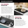 imageDelta Rivet 27 Inch Black Stainless Steel Undermount 16 Gauge Workstation Kitchen Sink Single Bowl in PVD Gunmetal Finish with WorkFlow Ledge and Accessories 95B903127SGS