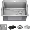 imageDELTA FAUCET Delta Marca 25 Inch DropIn Undermount Stainless Steel Single Bowl Kitchen Sink with Accessories