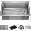 imageDELTA FAUCET Delta Marca 30 inch DropIn Undermount Stainless Steel Single Bowl Kitchen Sink with Accessories30in