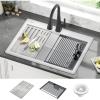 imageDELTA FAUCET Everest 30inch Granite Composite Workstation Kitchen Sink Undermount Single Bowl with WorkFlow Ledge and Accessories in Dark Grey 75B93330SDGWhite