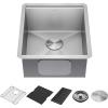 imageDELTA FAUCET Rivet 17inch Workstation Bar Prep Kitchen Sink Undermount 16 Gauge Stainless Steel Single Bowl with WorkFlow Ledge and Kit of 5 Accessories 95B903117SSS