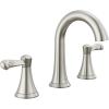 imageDelta Faucet Esato Widespread Bathroom Faucet Brushed Nickel Bathroom Faucet 3 Hole Bathroom Sink Faucet Drain Assembly SpotShield Brushed Nickel 35897LFSPSpotshield Brushed Nickel