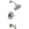 imageDelta Faucet Nicoli 14 Series SingleHandle Tub and Shower Trim Kit Shower Faucet with 5Spray H2Okinetic Shower Head Champagne Bronze 144749CZ Shower Valve IncludedStainless