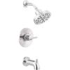 imageDelta Faucet Nicoli 14 Series SingleHandle Tub and Shower Trim Kit Shower Faucet with 5Spray H2Okinetic Shower Head Champagne Bronze 144749CZ Shower Valve IncludedChrome