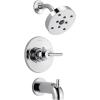 imageDelta Faucet Trinsic 14 Series SingleFunction Matte Black Tub and Shower Faucet Set Delta H2Okinetic Shower Valve Trim Kit Shower Faucet Set Matte Black T14459BL with Valve Not IncludedChrome