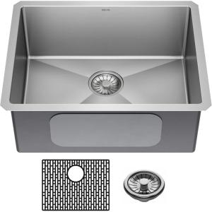 imageDELTA FAUCET Delta Marca 30 inch DropIn Undermount Stainless Steel Single Bowl Kitchen Sink with Accessories23 inch