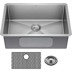 imageDELTA FAUCET Delta Marca 30 inch DropIn Undermount Stainless Steel Single Bowl Kitchen Sink with Accessories26 Inch
