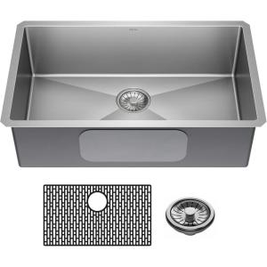 imageDELTA FAUCET Delta Marca 30 inch DropIn Undermount Stainless Steel Single Bowl Kitchen Sink with Accessories30 Inch