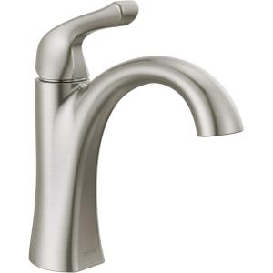 imageDelta Faucet Arvo Matte Black Bathroom Faucet Single Hole Bathroom Faucet Black Single Handle Bathroom Faucet Bathroom Sink Faucet Drain Assembly Included Matte Black 15840LFBLSpotshield Brushed Nickel
