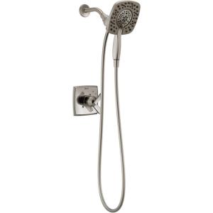 imageDelta Faucet Ashlyn 17 Series DualFunction Shower Trim Kit with 2Spray TouchClean In2ition 2in1 Hand Held Shower Head with Hose Matte Black T17264BLI Valve Not IncludedStainless