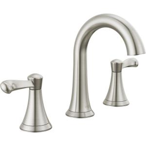 imageDelta Faucet Esato Widespread Bathroom Faucet Brushed Nickel Bathroom Faucet 3 Hole Bathroom Sink Faucet Drain Assembly SpotShield Brushed Nickel 35897LFSPSpotshield Brushed Nickel