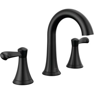imageDelta Faucet Esato Widespread Bathroom Faucet Brushed Nickel Bathroom Faucet 3 Hole Bathroom Sink Faucet Drain Assembly SpotShield Brushed Nickel 35897LFSPMatte Black