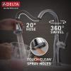 imageDelta Faucet Cassidy Touch Bar Faucet Brushed Nickel Bar Sink Faucet Single Hole Wet Bar Faucets with Pull Down Sprayer Delta Touch2O Technology Lumicoat Arctic Stainless 9997TARPRDSTLumicoat Arctic Stainless
