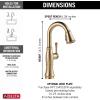 imageDelta Faucet Cassidy Touch Bar Faucet Brushed Nickel Bar Sink Faucet Single Hole Wet Bar Faucets with Pull Down Sprayer Delta Touch2O Technology Lumicoat Arctic Stainless 9997TARPRDSTLumicoat Champagne Bronze