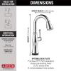 imageDelta Faucet Cassidy Touch Bar Faucet Brushed Nickel Bar Sink Faucet Single Hole Wet Bar Faucets with Pull Down Sprayer Delta Touch2O Technology Lumicoat Arctic Stainless 9997TARPRDSTLumicoat Chrome