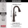 imageDelta Faucet Cassidy Touch Bar Faucet Brushed Nickel Bar Sink Faucet Single Hole Wet Bar Faucets with Pull Down Sprayer Delta Touch2O Technology Lumicoat Arctic Stainless 9997TARPRDSTVenetian Bronze