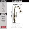 imageDelta Faucet Cassidy Touch Bar Faucet Brushed Nickel Bar Sink Faucet Single Hole Wet Bar Faucets with Pull Down Sprayer Delta Touch2O Technology Lumicoat Arctic Stainless 9997TARPRDSTLumicoat Polished Nickel