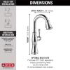 imageDelta Faucet Cassidy Touch Bar Faucet Brushed Nickel Bar Sink Faucet Single Hole Wet Bar Faucets with Pull Down Sprayer Delta Touch2O Technology Lumicoat Arctic Stainless 9997TARPRDSTLumicoat Chrome