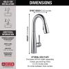 imageDelta Faucet Essa Touch Bar Faucet with Pull Down Sprayer Chrome Bar Sink Faucet Single Hole Wet Bar Faucets Single Hole Prep Sink Faucet Delta Touch2O Technology Chrome 9913TDSTChrome