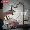 imageDelta Faucet Essa Touch Bar Faucet with Pull Down Sprayer Chrome Bar Sink Faucet Single Hole Wet Bar Faucets Single Hole Prep Sink Faucet Delta Touch2O Technology Chrome 9913TDSTChampagne Bronze
