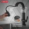 imageDelta Faucet Pivotal Touch Bar Faucet Brushed Nickel Bar Sink Faucet Single Hole Wet Bar Faucets with Pull Down Sprayer Prep Sink Faucet Delta Touch2O Technology Arctic Stainless 9993TARDSTMatte Black
