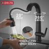 imageDelta Faucet Pivotal Touch Bar Faucet Brushed Nickel Bar Sink Faucet Single Hole Wet Bar Faucets with Pull Down Sprayer Prep Sink Faucet Delta Touch2O Technology Arctic Stainless 9993TARDSTMatte Black