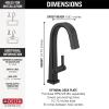 imageDelta Faucet Pivotal Touch Bar Faucet Brushed Nickel Bar Sink Faucet Single Hole Wet Bar Faucets with Pull Down Sprayer Prep Sink Faucet Delta Touch2O Technology Arctic Stainless 9993TARDSTMatte Black