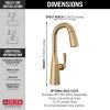 imageDelta Faucet Stryke Gold Bar Faucet with Pull Down Sprayer Bar Sink Faucet Single Hole Wet Bar Faucets with Pull Down Sprayer Prep Sink Faucet Lumicoat Champagne Bronze 9976CZDST