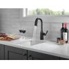 imageDelta Faucet Stryke Matte Black Bar Faucet with Pull Down Sprayer Black Bar Sink Faucet Single Hole Wet Bar Faucets Single Hole Prep Sink Faucet Black Kitchen Faucet Matte Black 9976BLDST