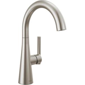 imageDelta Faucet Bar Faucet Brushed Nickel Bar Sink Faucet Single Hole Brushed Nickel Wet Bar Faucets Prep Sink Faucet Faucet for Bar Sink SpotShield Stainless 14882LFSPSpotshield Stainless