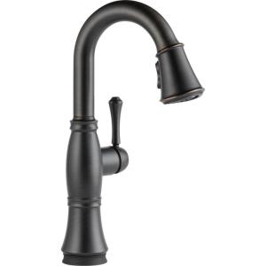 imageDelta Faucet Cassidy Touch Bar Faucet Brushed Nickel Bar Sink Faucet Single Hole Wet Bar Faucets with Pull Down Sprayer Delta Touch2O Technology Lumicoat Arctic Stainless 9997TARPRDSTVenetian Bronze